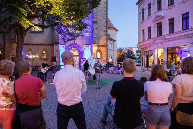 Schauspieler
Sebastian Volk, Musiker Jan Maihorn und Grafikküns