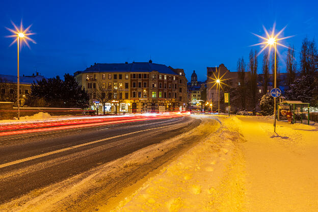 Eine winterliche Blaue Stunde in Meißen