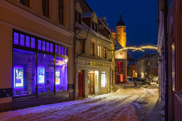 Eine winterliche Blaue Stunde in Meißen