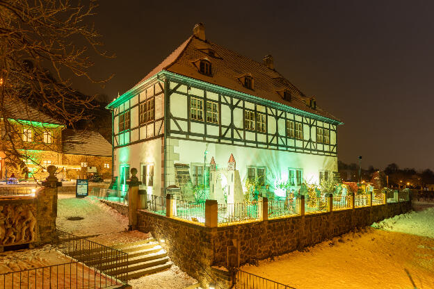 Hoflößnitz im Winter mit Schnee