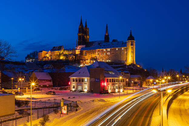 Eine winterliche Blaue Stunde in Meißen