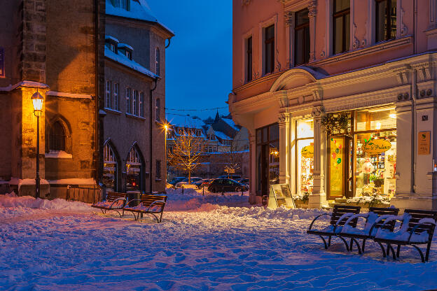 Eine winterliche Blaue Stunde in Meißen