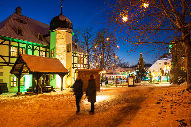 Hoflößnitz im Winter mit Schnee