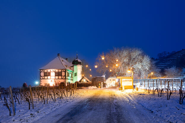 Hoflößnitz im Winter mit Schnee