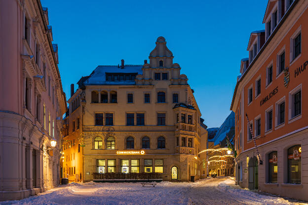 Eine winterliche Blaue Stunde in Meißen