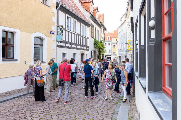 Görnische Gasse, Lange Nacht in Meißen, 2. Juli 2022, mit Kuns