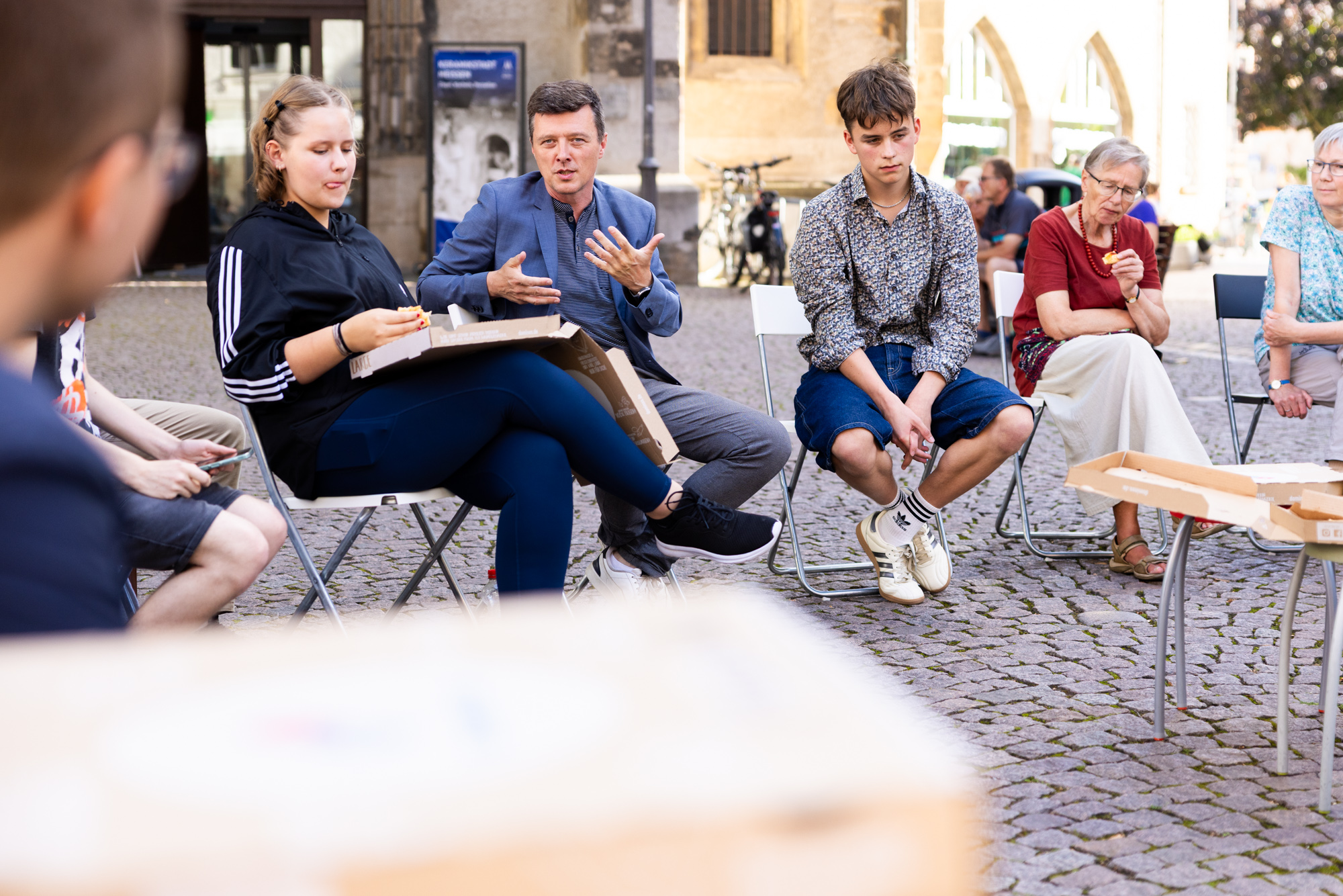 Markus Renner bei Pizza und Politik auf dem Heinrichsplatz