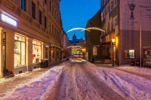 Eine winterliche Blaue Stunde in Meißen