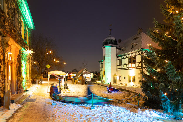 Hoflößnitz im Winter mit Schnee