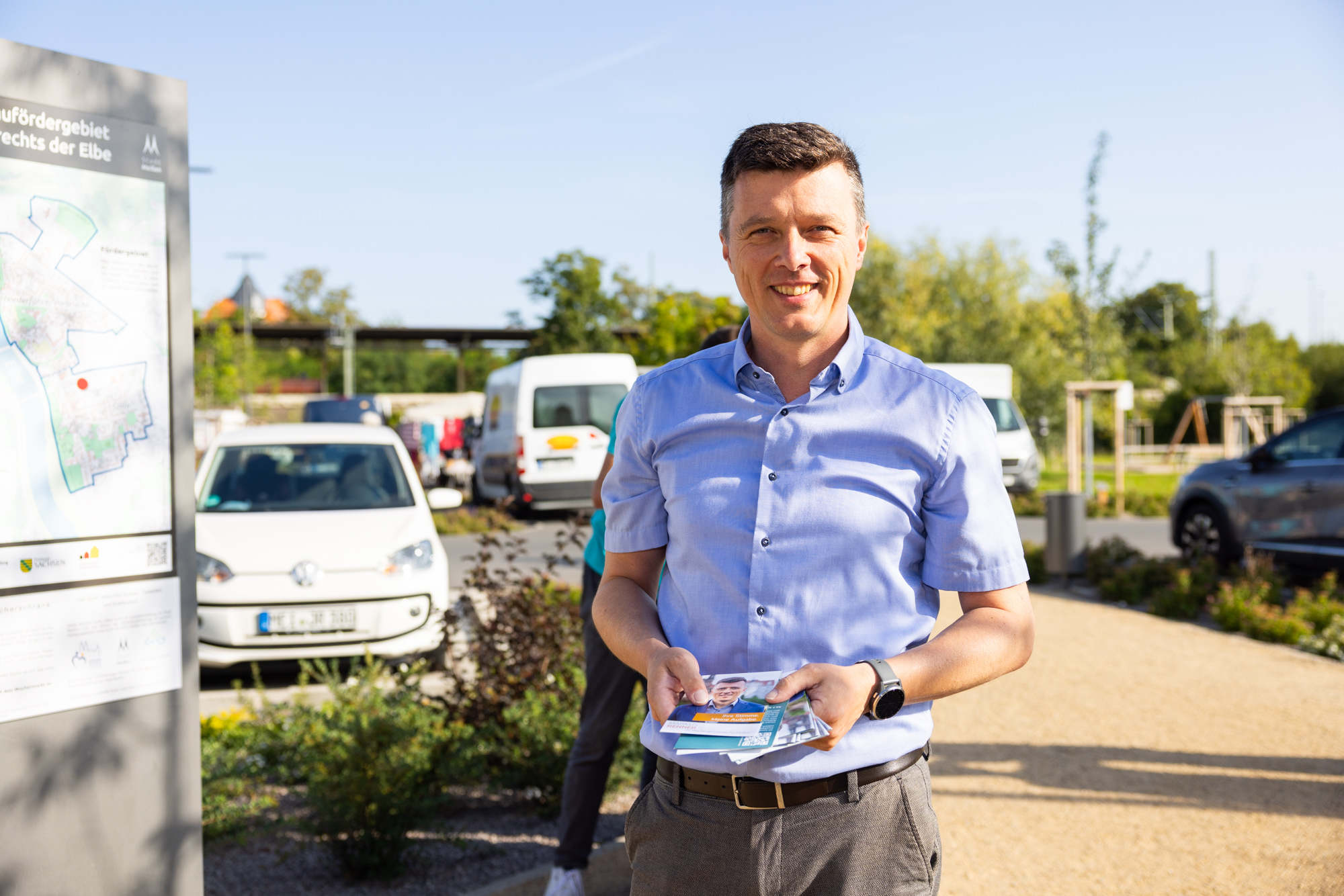 Markus Renner auf dem Wochenmarkt in Meißen Cölln